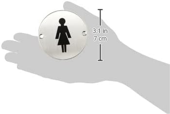 DISCOUNT HARDWARE UK 3793 Stainless Steel Door Sign Female Toilet Symbol 75mm