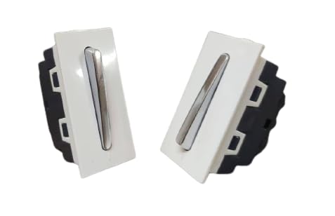 Gulati Electricals Bell Push Modular Switch 6A White, Pack of 2, Door Bell Switch for Home, Office, Shop,etc