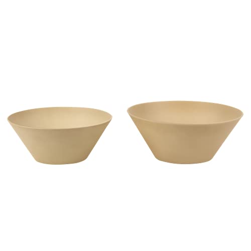 rebirth(リバース) ナチュラルシリーズ サラダボウル 2個セット 日本製 プラスチック 軽い 割れにくい 食洗機対応 電子レンジ対応 (ベージュ)
