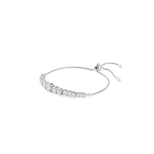 Swarovski Matrix bracelet, Gradient of round cuts, clear, Rhodium finish2