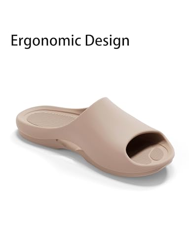Image of KENROLL KM228 Non Slip Shower Shoes, Arch Support EVA Slides | rubber anti-slip outsole, cushioned sole, side drainage, toe protection, ideal for seniors adults family, bathroom pool beach
