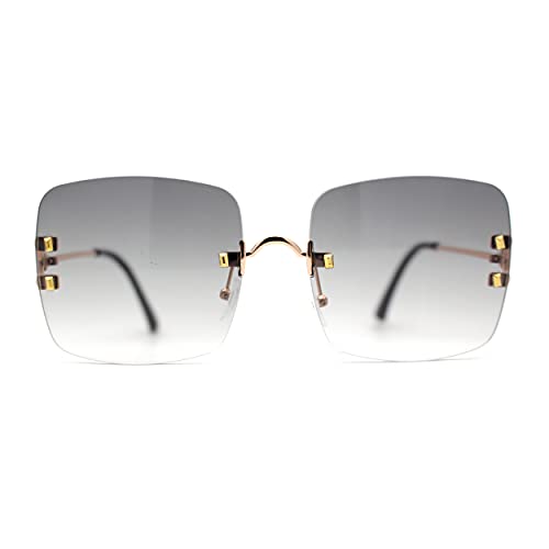 SA106 Womens Rimless Rectangle 90s Designer Sunglasses
