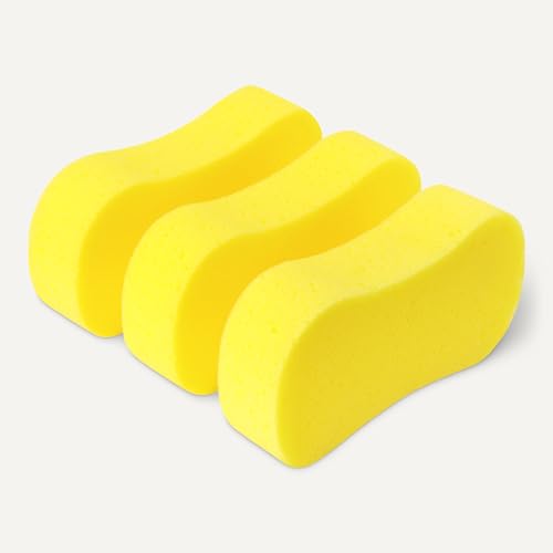 Amazon Basics Jumbo Sponges for Car Cleaning, Bodywork & Windows, Large, Pack of 3, Yellow - Image 5