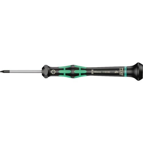 Wera 05118180001 Kraftform Micro 2067 Torx HF Electronics Precision Screwdriver, TX4 Head, 40mm Blade Length