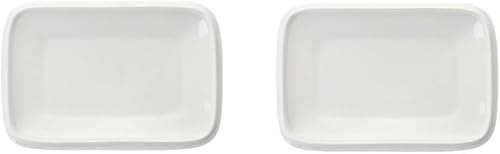 KryZaro長角皿セット(2 枚 / 18 インチ)高さ 3.3cm 白 焼き物・魚・刺身・寿司用 長方形プレート 電子レンジ対応 おしゃれ食器 家庭・接待両用