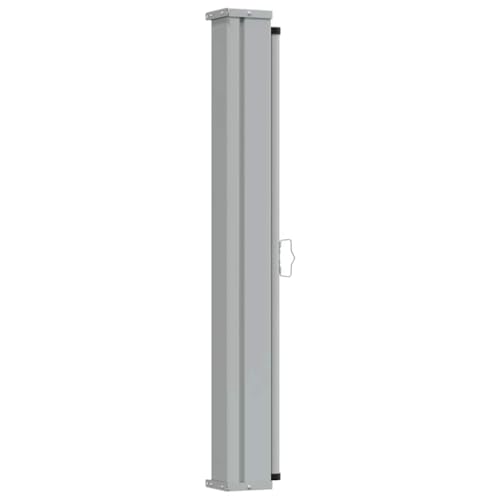 Store latéral extensible 120 x 300 cm gris en fer et polyester imperméable