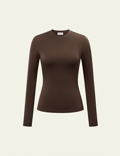 Image of LilySilk Women Silk Breeze Jersey T-Shirt Long Sleeves Slim Fit Tee Ladies Soft and Stretch Round Neck