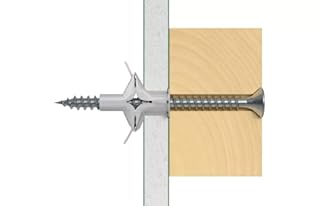 Fischer 25x Tasselli a Farfalla FU con Vite, 6 x 35 mm, per Cartongesso, Pannelli e Muratura