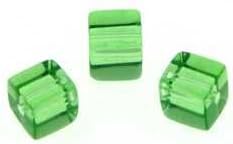 Crystal Cube 1B. 6 mm Strand 40 cm, Approximately 60 pcs Peridot
