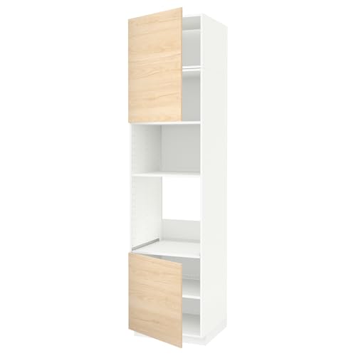 ProTuning HOMEMETOD Hi cb f horno/micro w 2 drs/estantes, blanco/efecto ceniza ligera Askersund, 60 x 60 x 240 cm