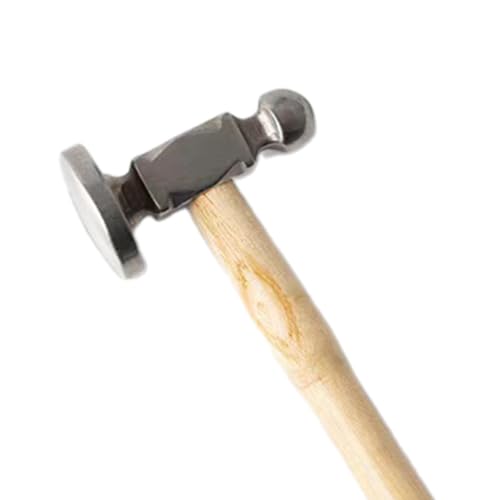 B Baosity Two Sided Chasing Hammer for Jewelry Making Ball Pein Hammer High Carbon Steel Jewelry Repair Tool for Goldsmith Blacksmiths, 27cm, Wood