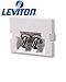 Leviton 41294-2TE MOS Insert Duplex ST Fiber Adapter with Phosphor Bronze Sleeve 45? Exit - Black