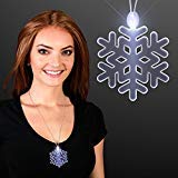 FlashingBlinkyLights White Winter Snowflake Light Up LED Necklace