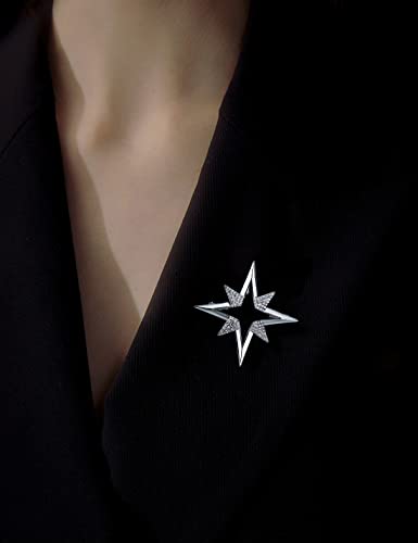 Image of Sparkle Crystal Star of David Brooch Pin Rhinestone Star Bouquet Brooch Pin Lapel Pins Spiritual Brooch Badge