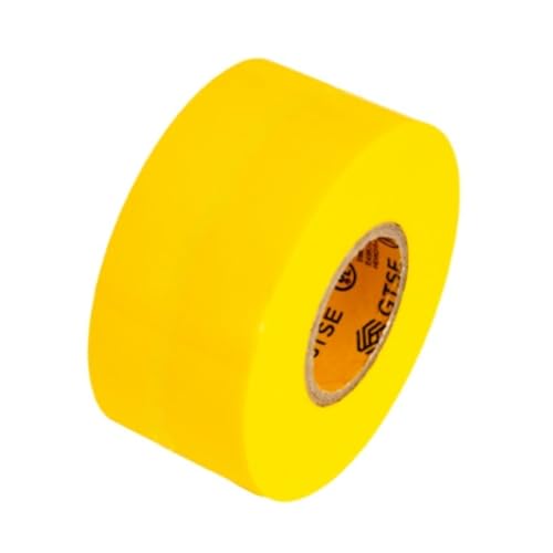 Image of GTSE Wide Yellow Electrical Tape, 1 Roll - Waterproof, Industrial Grade Vinyl, 2 in x 66ft- Strong Self-Adhesive PVC Electric Tape for Wire Insulation, 7 Mil, 600V - UL /CSA Listed