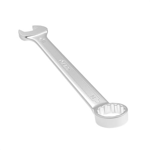 Image of Groz Combination Spanner 14 mm, Length 171 mm | DIN 3113 Standards | Chrome Vanadium, Matt Satin Chrome Combination Wrench Tool | CSP /DIN /14G