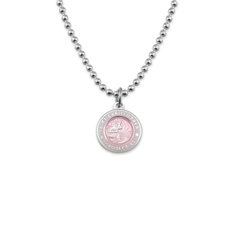 Get Back Necklaces St. Christopher Surf Necklace | Small, ½” Silver Plated Medallion, 18” Aluminum Ball Chain