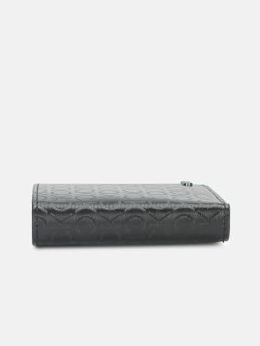 Image of Calvin Klein Logo black leather bi-fold wallet