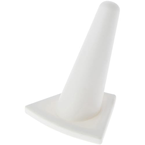 Plymor White Rubber Ring Finger Display, Single on Triangular Base, 2