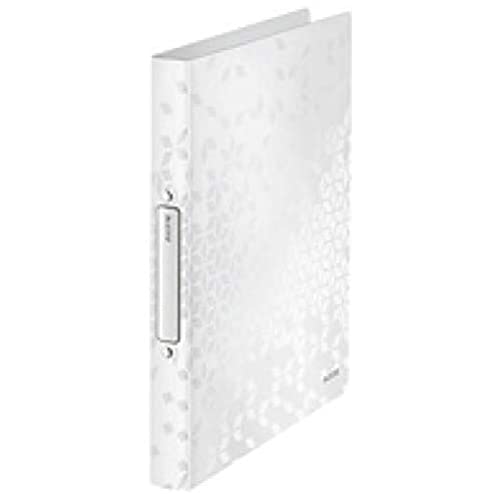 Leitz WOW Ringbuch für bis zu 190 Blatt, A4, 25 mm Rückenbreite, 4 D-Ring Mechanik, Perlweiß, Kunststoff, WOW, 42580001