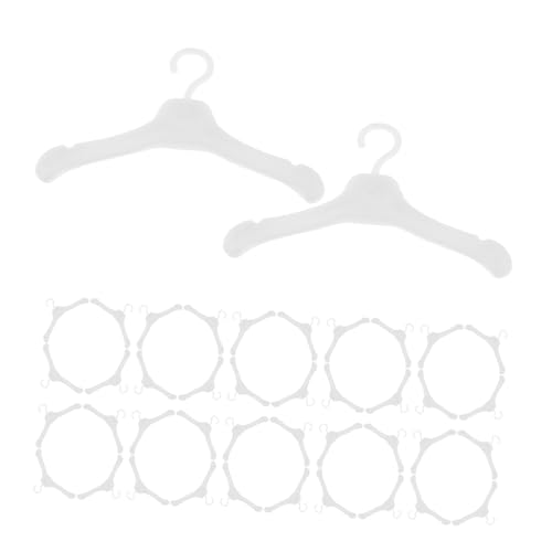 Abaodam 50Pcs Doll Clothes Hangers Miniature Plastic Hangers for Organizing Doll Outfits Lightweight Closet Storage Accessories for Dollhouse Decoration and Display