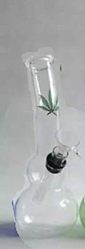 TRUETrue Handicraft Glass Water Pipe for Home Decor- Basic Glass On Rubber- 6Inch - Transparent