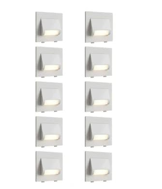 3W Staircase Led Foot Light,2 Module,Plastic Material, Modern, Stylish, Home&Office, Indoor Light (Pack of 10, Warm White)-image-10