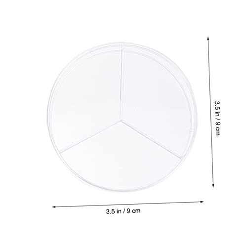 Ultechnovo 10Pcs Cell Culture Dish Three Compartments Petri Dish Glass Petri Dishes With Lids Plastic Petri Dishes Labs Petri Dish With Lids Petri Dish Set Ps Three Grid Set #TOP3