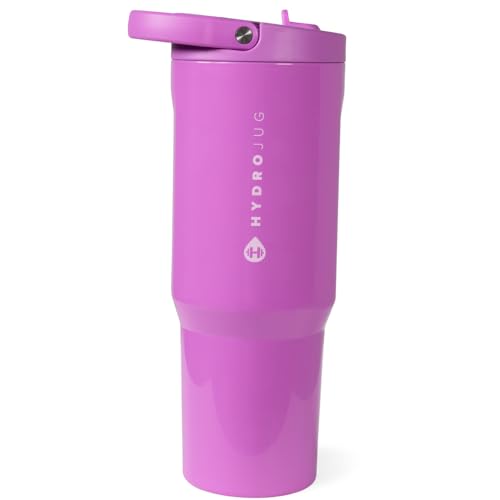 HydroJug Sport - Stainless Steel Tumbler with Straw, Vacuum Insulated, 40oz Leakproof Water Bottle, Ergonomic Design, Reusable, Dishwasher Safe, Rubber Base, Durable for Gym or Outdoors, Pulse