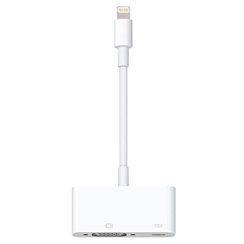Lightning to VGA Adapter Lightning to Digital AV Adapter 1080P with Lightning Charging Port for Select iPhone, iPad and iPod Models and TV Monitor Projector(White)