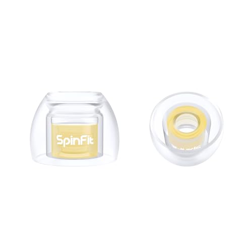Image of SpinFit Omni Wireless & Wired Earbud Tips with Premium Silicone Material (SS, Pale Dawn Yellow, 1 Pair) for Smartphones, Tablets, Computers