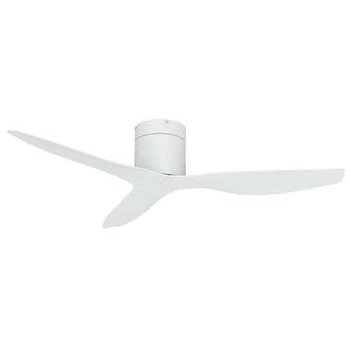 Image of oltao Titan Hugger Fan with Lights, 6 Speeds DC Reversible, Modern Low Profile Ceiling Fans for Bedroom, Living Room and Garage White