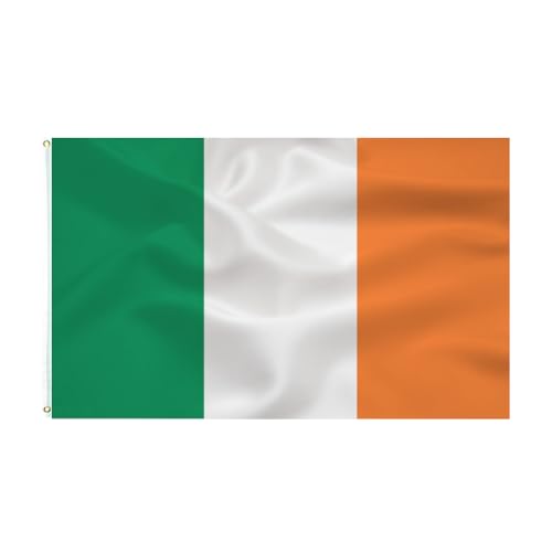 Ireland Flag 3x5FT -(90x150cm) Irish Flag Indoor/Outdoor Quality Polyester with Vivid Color and Brass Grommets Decorations
