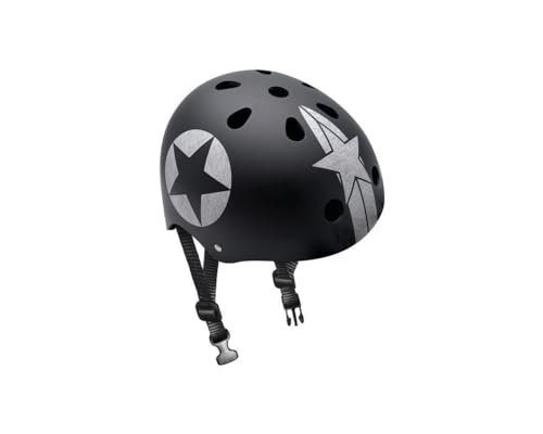 Stamp Jh674112 Skate Helmet Black Star with HEADRING, Unisex niños, Negro, 6+