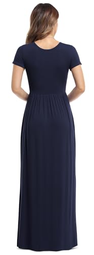 Image of VIISHOW Women's Long Sleeve Loose Plain Maxi Dresses Casual Long Dresses with Pockets