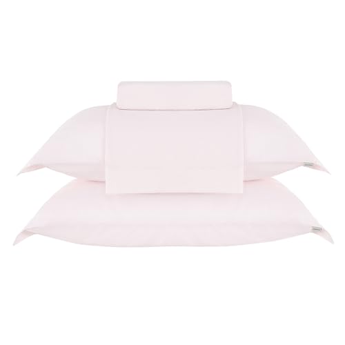 Buddemeyer Jogo de Cama Super King Soft Cotton 100% Algodão Rosa 4 Peças