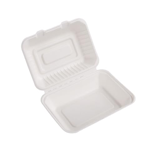 Take Away 200 pudełek na lunch, jednorazowe pojemniki z trzciny cukrowej, pojemność 1000 ml, prostokątne