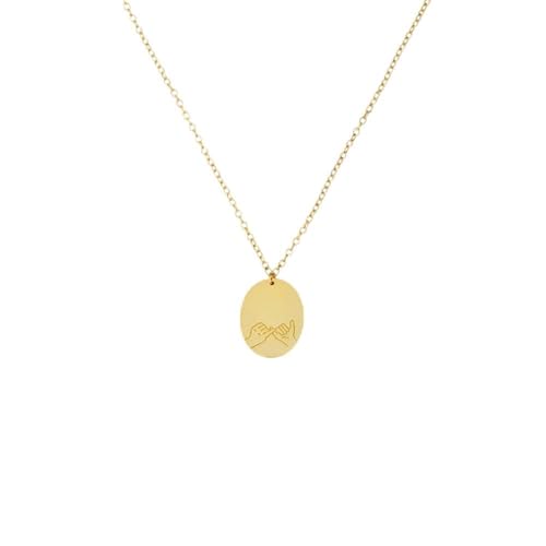 Collier rond carte crochet motif pour femme en chaine tendance