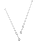 Healeved Ausziehbare Feder Spannstange 40 70cm 2 Stück Weiß Rutschfest Stanzfrei Fenster und Duschvorhangstange Vielseitig für Schrank und Tür