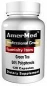 Amermed Green Tea Extract 600mg, Polyphenois, EGCG - 120 Capsules
