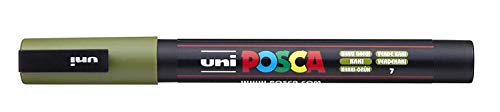 Image of Uni Posca Marker PC-3M Paint Glass Pen Fine Bullet Tip 0.9-1.3mm KHAKI GREEN [Pack of 3]