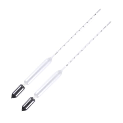 OSOLADY 2Pcs Glass Hydrometer Float Specific Gravity Tester for Aquarium Fish Tank Salinity and Temperature Measurement