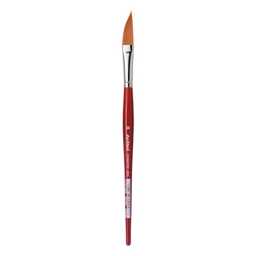 Image of da Vinci Watercolor Series 5587 CosmoTop Spin Paint Brush, Slant Liner Synthetic with Red Handle, Size 14 (5587-14)
