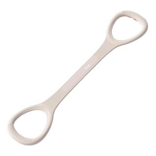 シリコン製フィギュア8&ストレート抵抗バンド(女性用) - 15〜35ポンド、ヨガ、背中のストレッチ、自宅トレーニングバンド(Beige-Coffee Color 25LB)