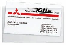 Visitenkartentaschen VELOCOLL®, Innenmaß 112 x 62 mm, 100er Großpackung