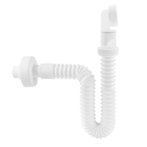 Tubería de drenaje del fregadero, sifón ajustable de 360 ​​° para conector flexible, tubería con tubo de drenaje apretado y sellado a prueba de fuga para una fácil instalación, lavandería de cocina RV