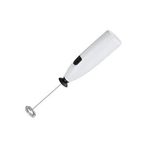 Fackelmann 42317 Manueller Milchaufschäumer Silber/Weiß