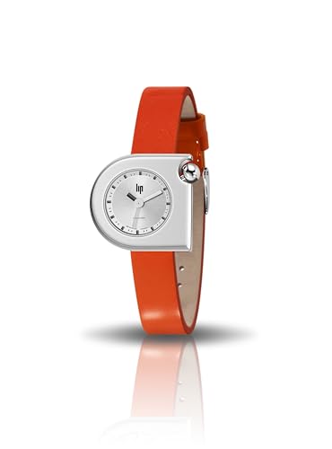 LIP Mach 2000 Mini Montre Femme Acier Cuir Orange 671165
