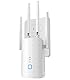WLAN Verstärker, 1200Mbit/s Wlan Repeater mit 4*180° Schwenkbare Antenne Dualband 2,4GHz+5GHz WiFi Repeater mit WPS | 1200 Mbit/s | Mit LAN/WAN Port| Einfache Einrichtung | Kompatibel 99% WLAN Geräten
