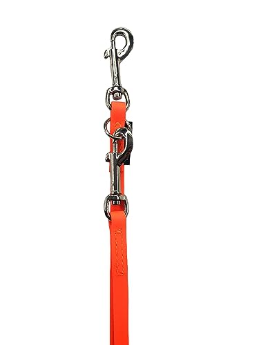 Biothane Hundeleine kleine Hunde/große Hunde verstellbar 2m / 2,40m / 2,80m / 3,50m / 5m SILBERNER Haken 9mm / 13m,m / 16mm (2m X 9mm, Orange)